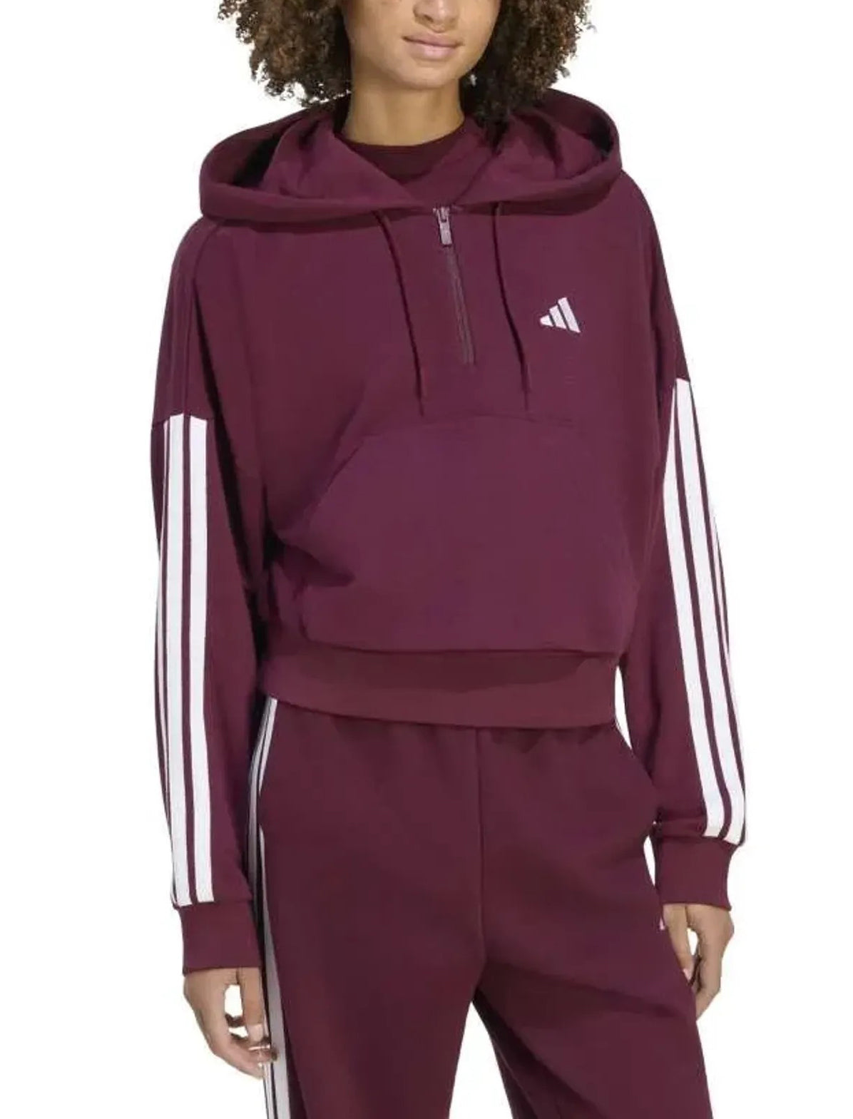 Felpa Adidas Essentials 3-Stripes KF8316 Maroon/White Donna