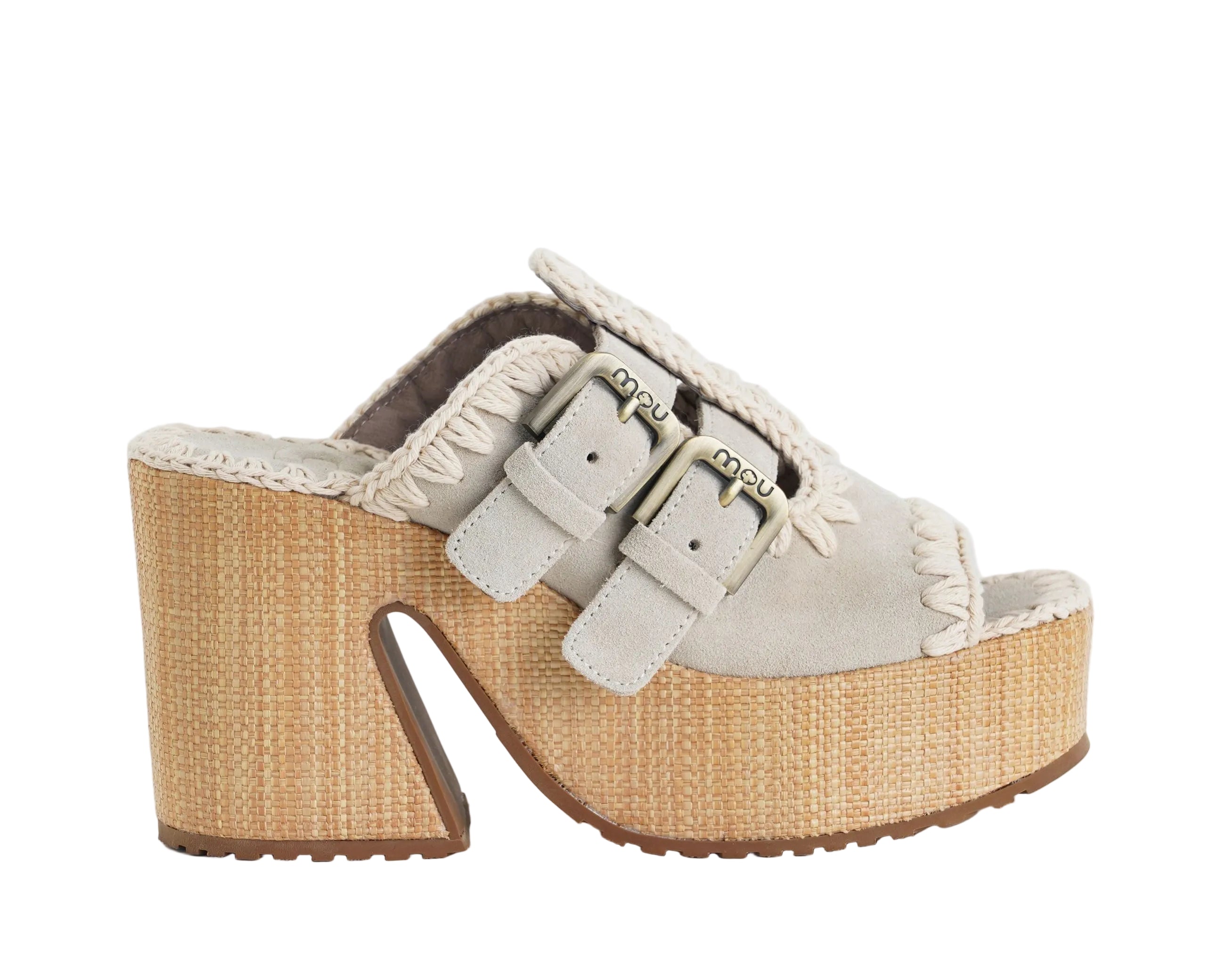 Sandalo alto Mou Raffia Platform Two-Buckles MU.SW721001A Donna