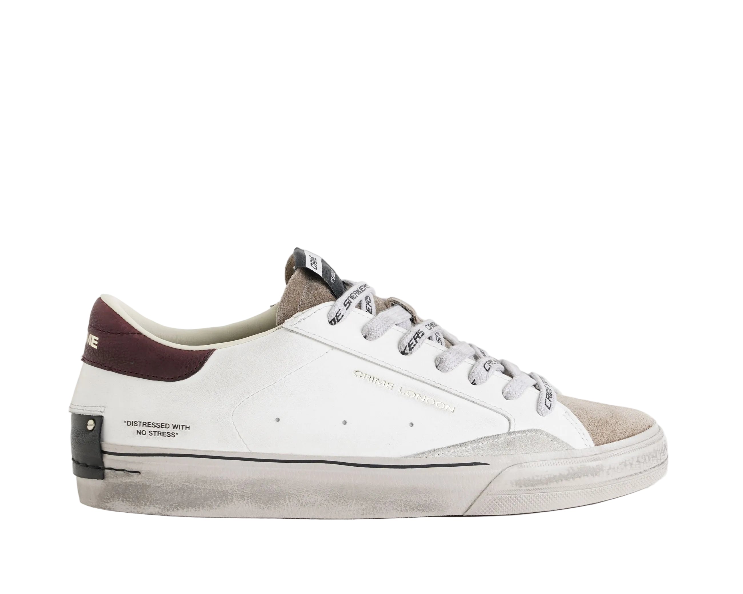 Sneakers Crime London Distressed 2.0 Mulberry 10051AA9 White Uomo