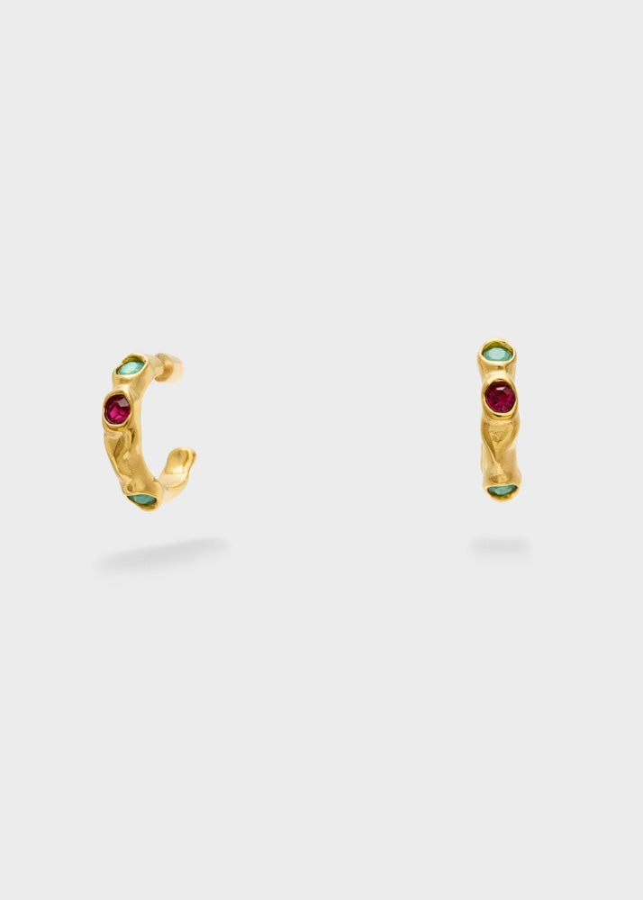 Orecchini semicerchio  Nalì EMOR2020 Verde/Oro Donna