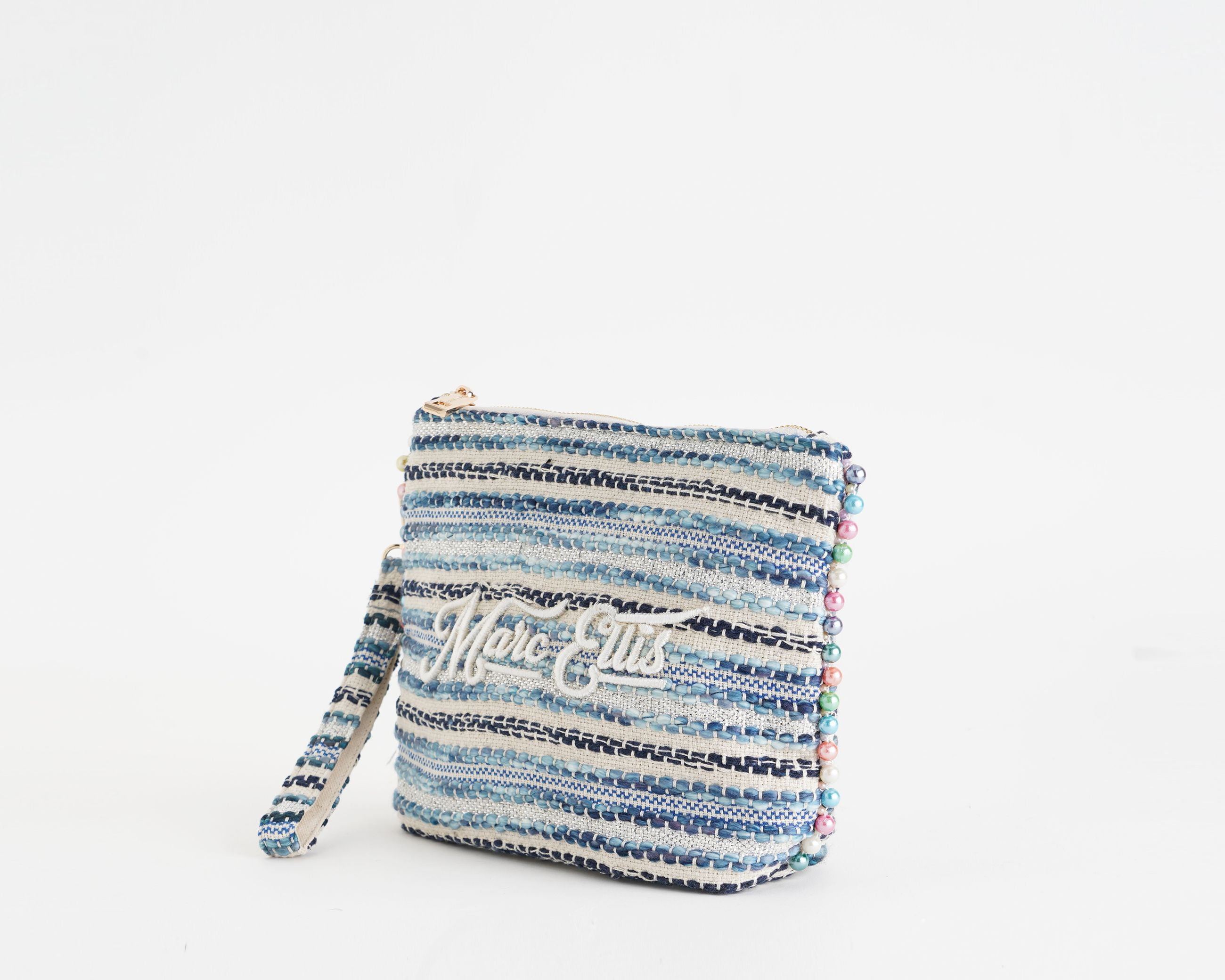 Pochette Marc Ellis Cassy Indy 26 Donna Variant 04 – vista laterale, profilo H.20×L.27×P.8 cm con manico removibile e tirazip logato
