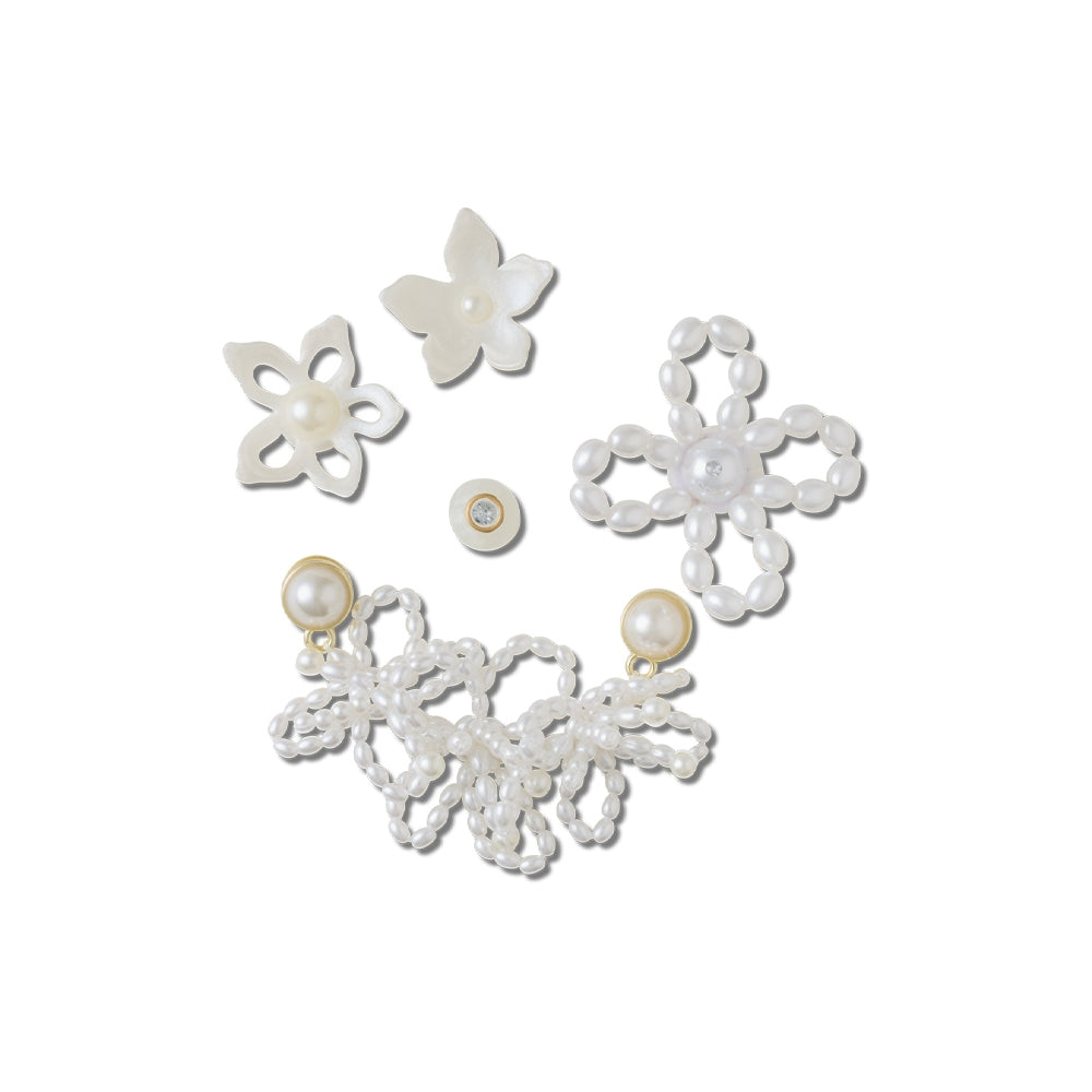 Jibbitz Crocs White Pearl Beaded 5 Pack CR.5310 JIB bianco perla multicolore - Charm accessori scarpe Crocs unisex