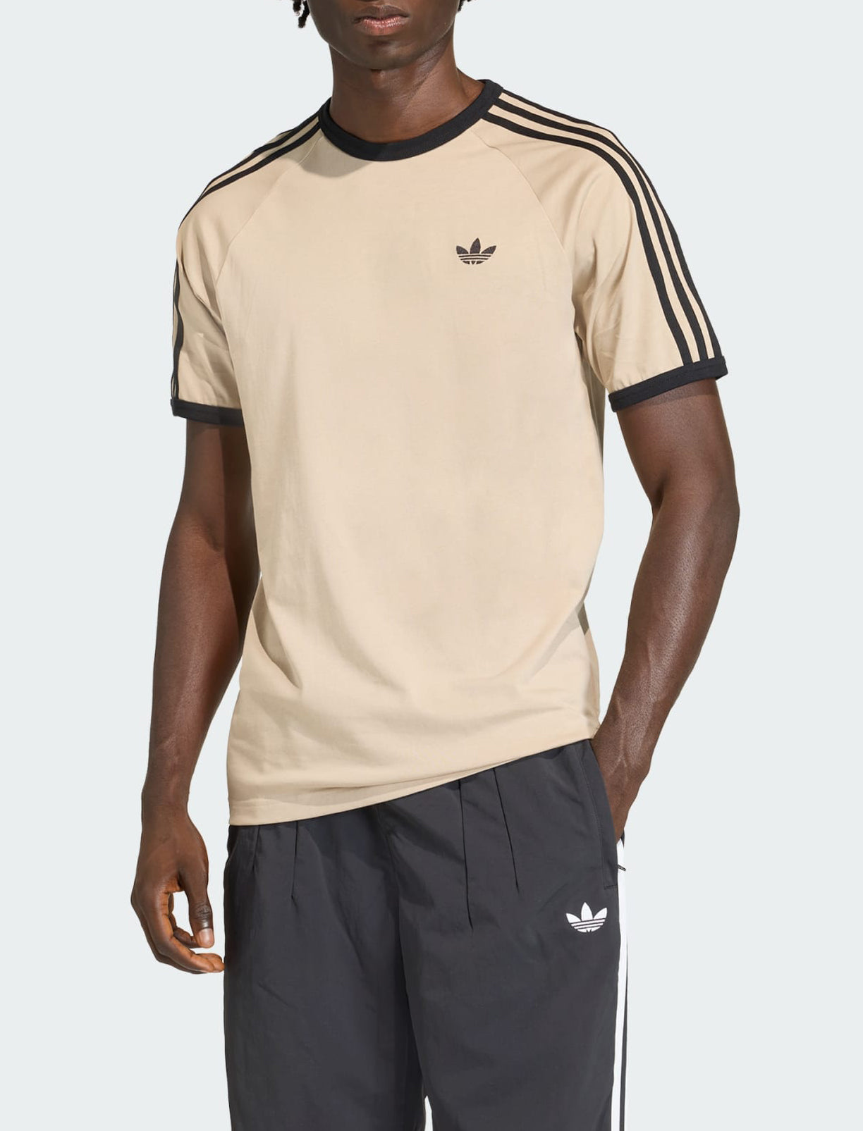 T-shirt Adidas 3-Stripes Stone Khaki Uomo