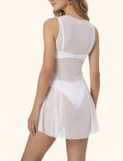 Abito corto Me Fui SW0719-WH in tulle Bianco Donna