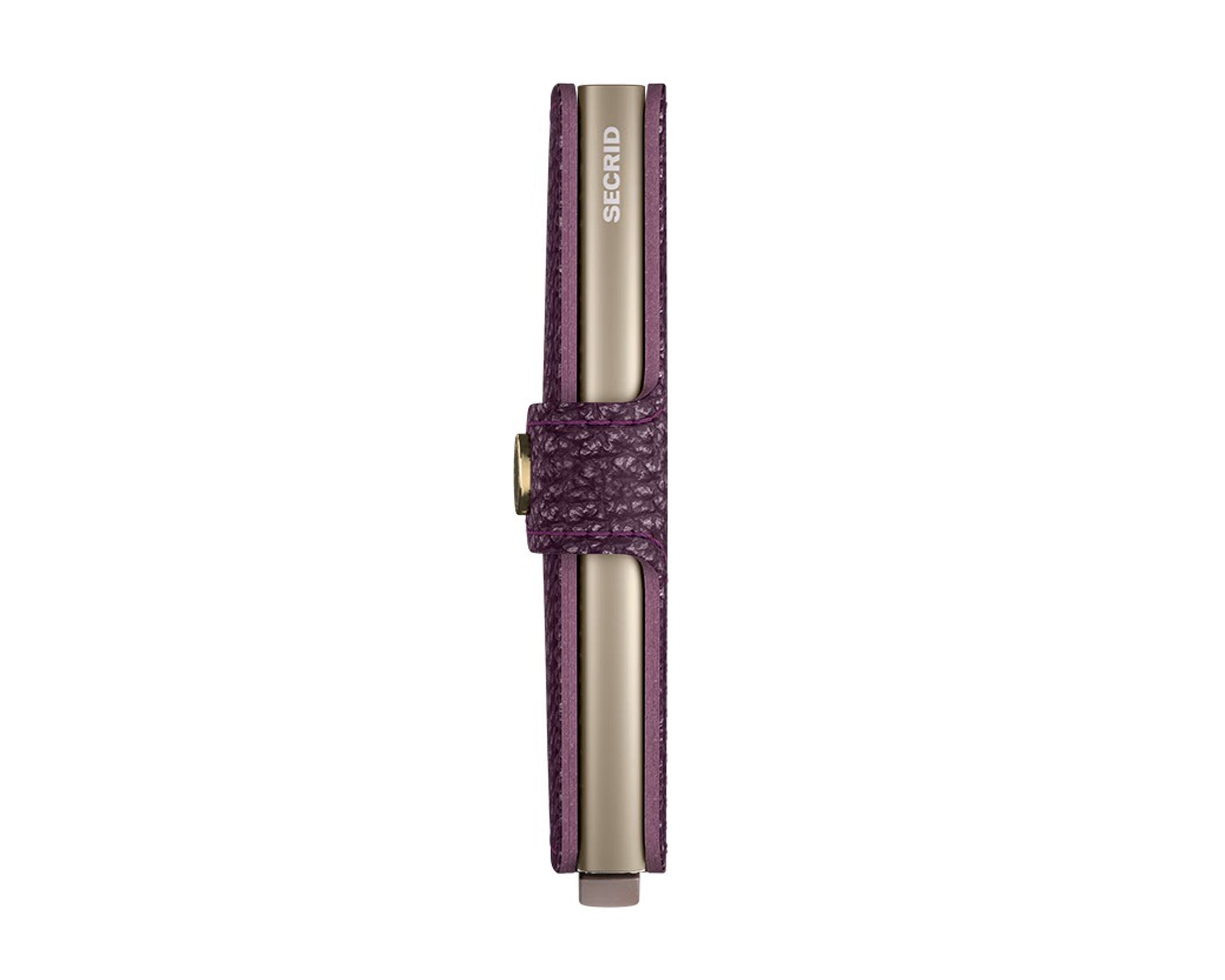 Portafoglio Secrid MPE-Grape colore Grape – miniwallet in pelle con protezione RFID e chiusura a bottone
