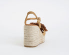 Sandalo donna EXE 2025086-L17 Taupe in raffia con zeppa in corda 95 mm