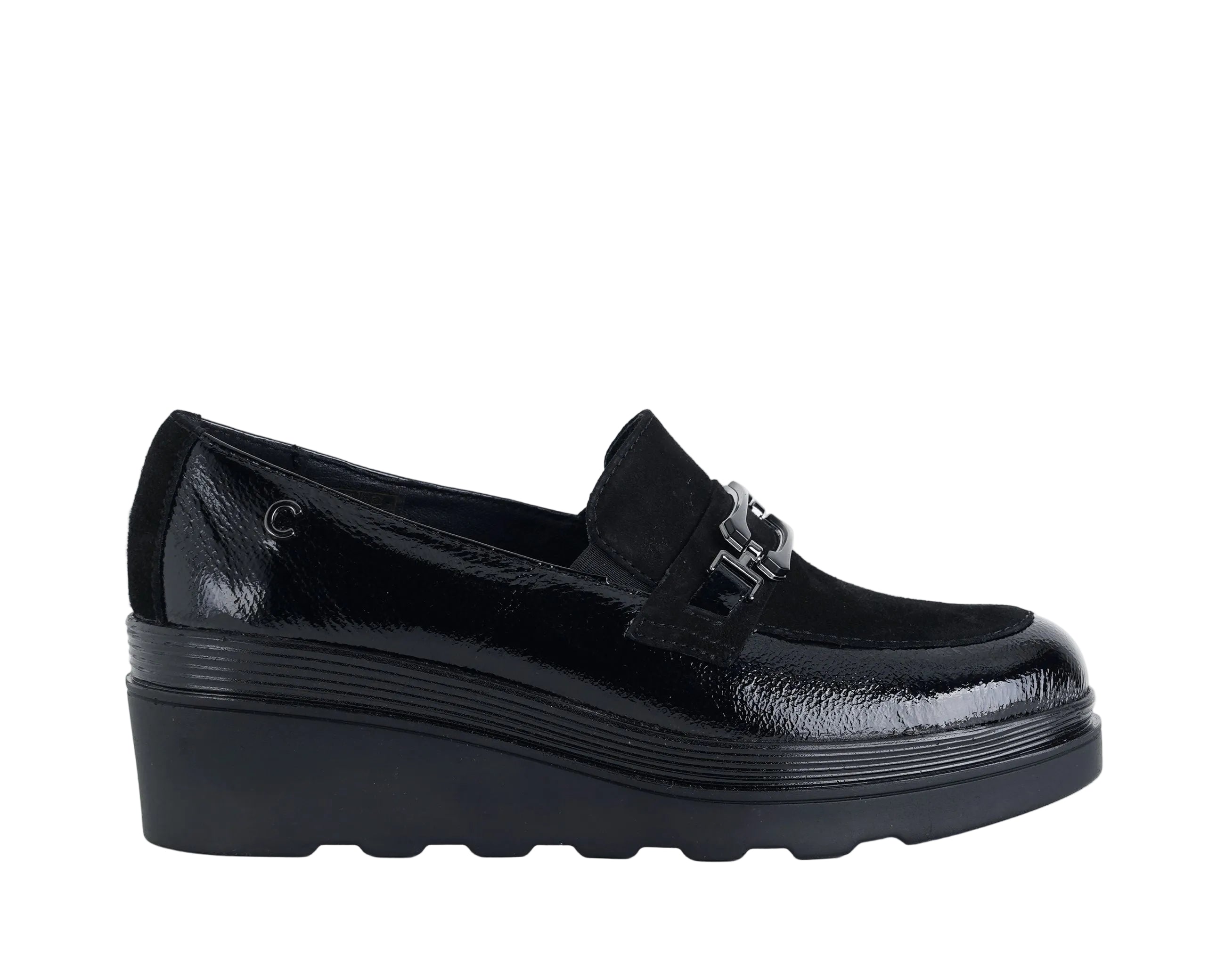 Mocassini in vernice e camoscio Cinzia Soft IV4625932 003 Nero Donna