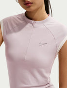 Top Aderente Nike IO4441-019 Donna Platinum Violet Zip 1/4 | Manfrellotti