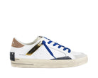 Crime London SK8 Deluxe Brown Sugar sneakers uomo bianco marrone nero, tomaia in pelle e suede, effetto vintage, Made in Italy