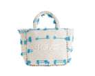 Borsa a mano Marc Ellis Buby S Indy 26 Donna Variant 06 – vista frontale, trama in cotone intrecciato con perline multicolore e scritta logata ricamata
