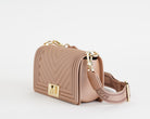 Borsa a spalla Marc Ellis Flat S Donna Moka Mousse Light Gold - Vista laterale
