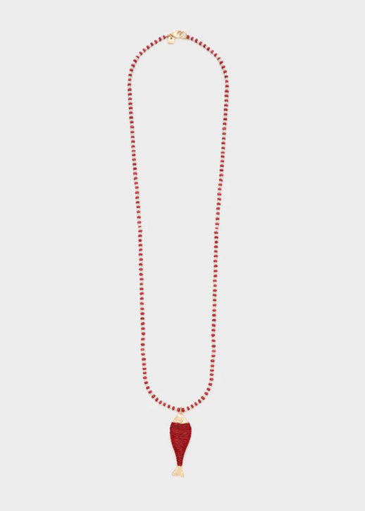Collana lunga Nalì Partenope KACL0022 Oro/Rosso