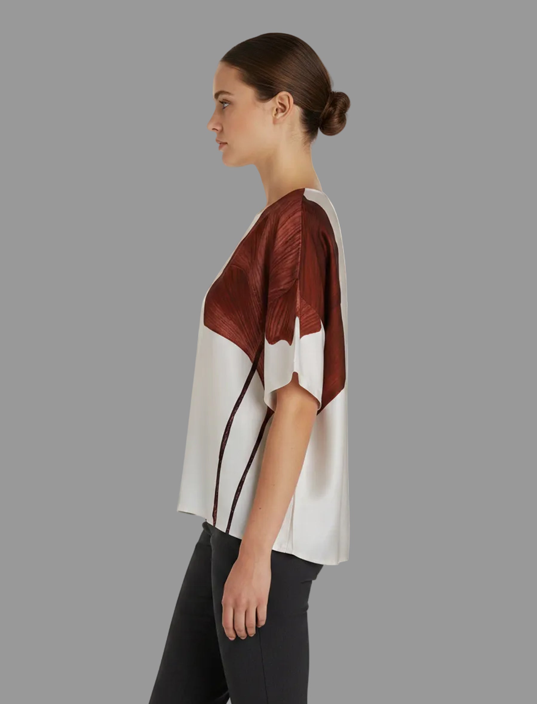 Blusa Anonyme Leaf A76SB087 Brick
