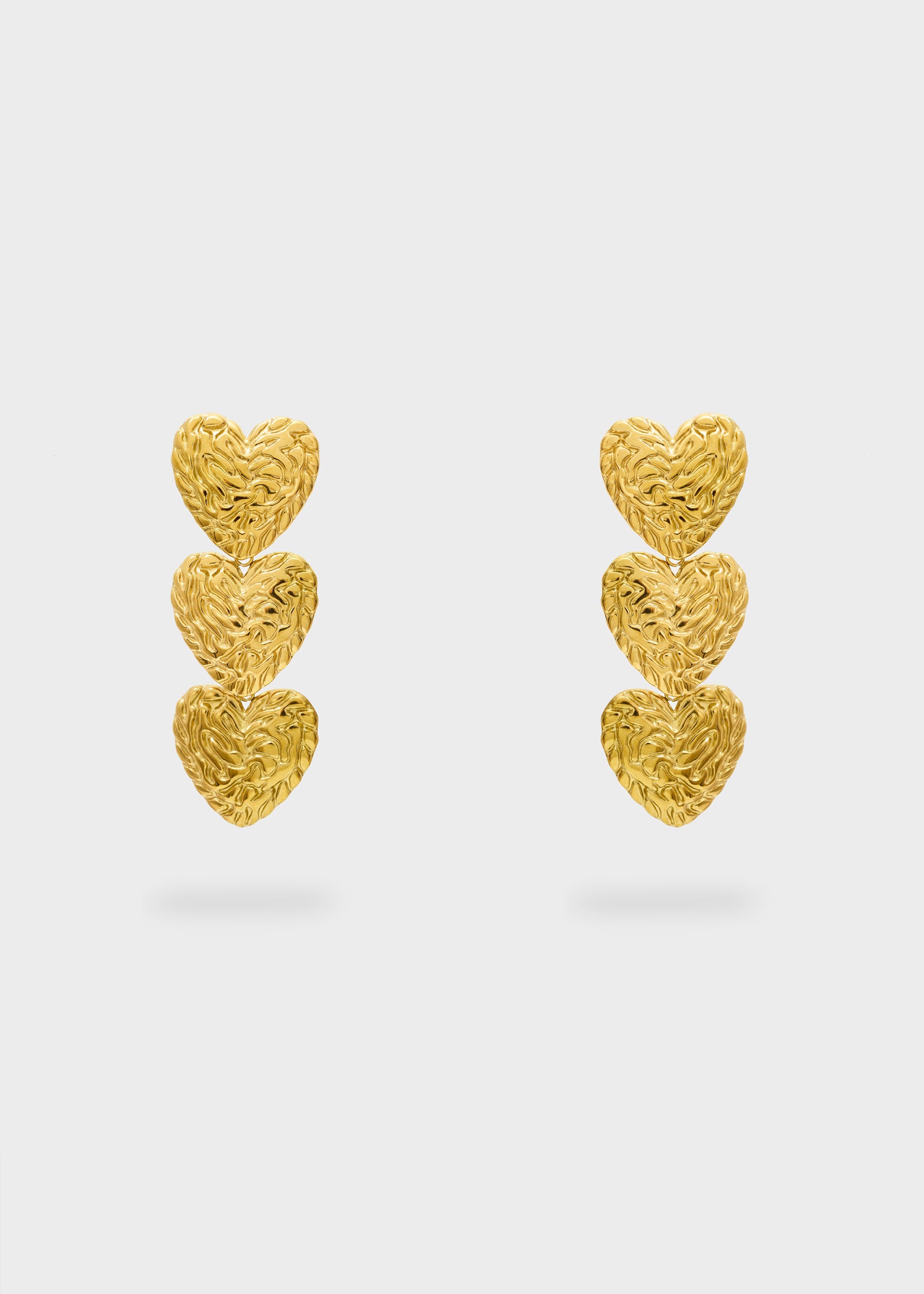 Orecchini Pendenti Nalì Cuori Martellati EMOR1906 Oro Donna