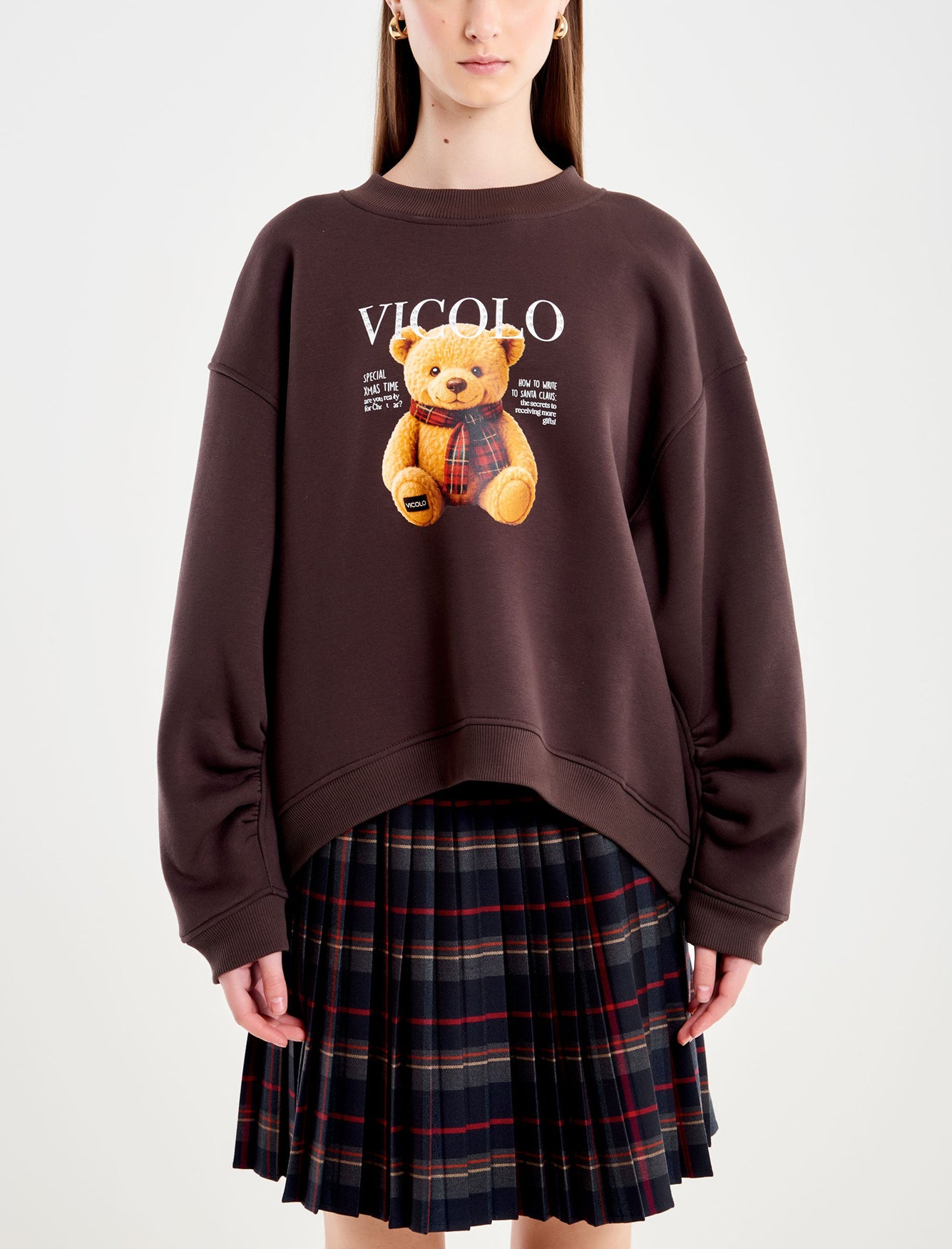 Felpa con Orso Natale VICOLO RF0638 Donna