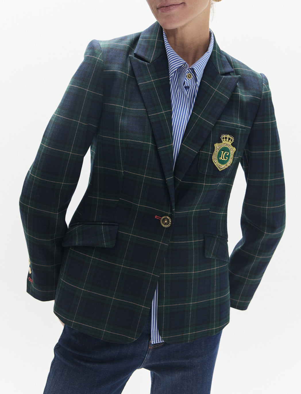 Blazer aderente Lola Casaemunt LF2602017 276 Blu/Verde Donna