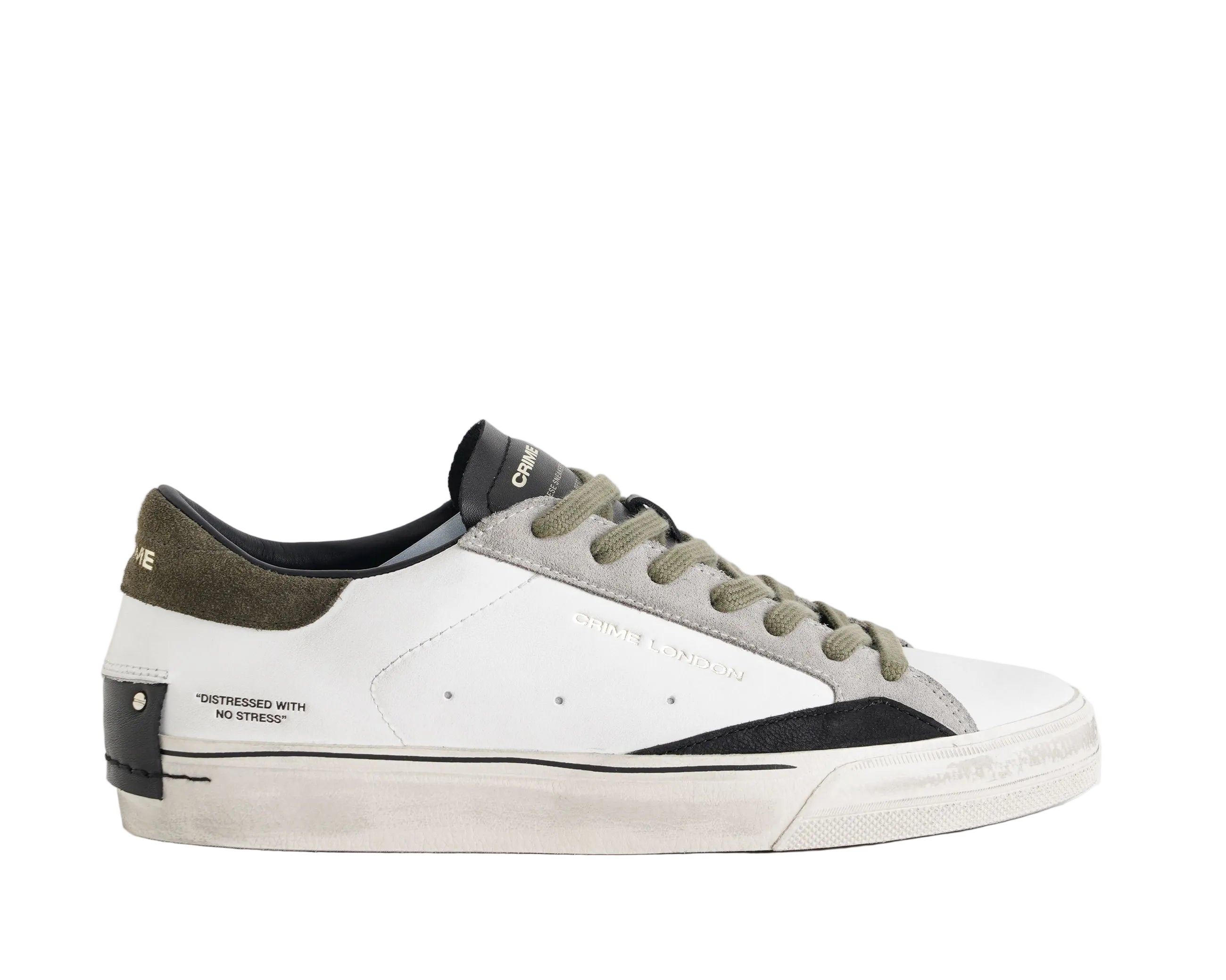 Sneakers Crime London Distressed 2.0 Light Green 10054AA9 White Uomo