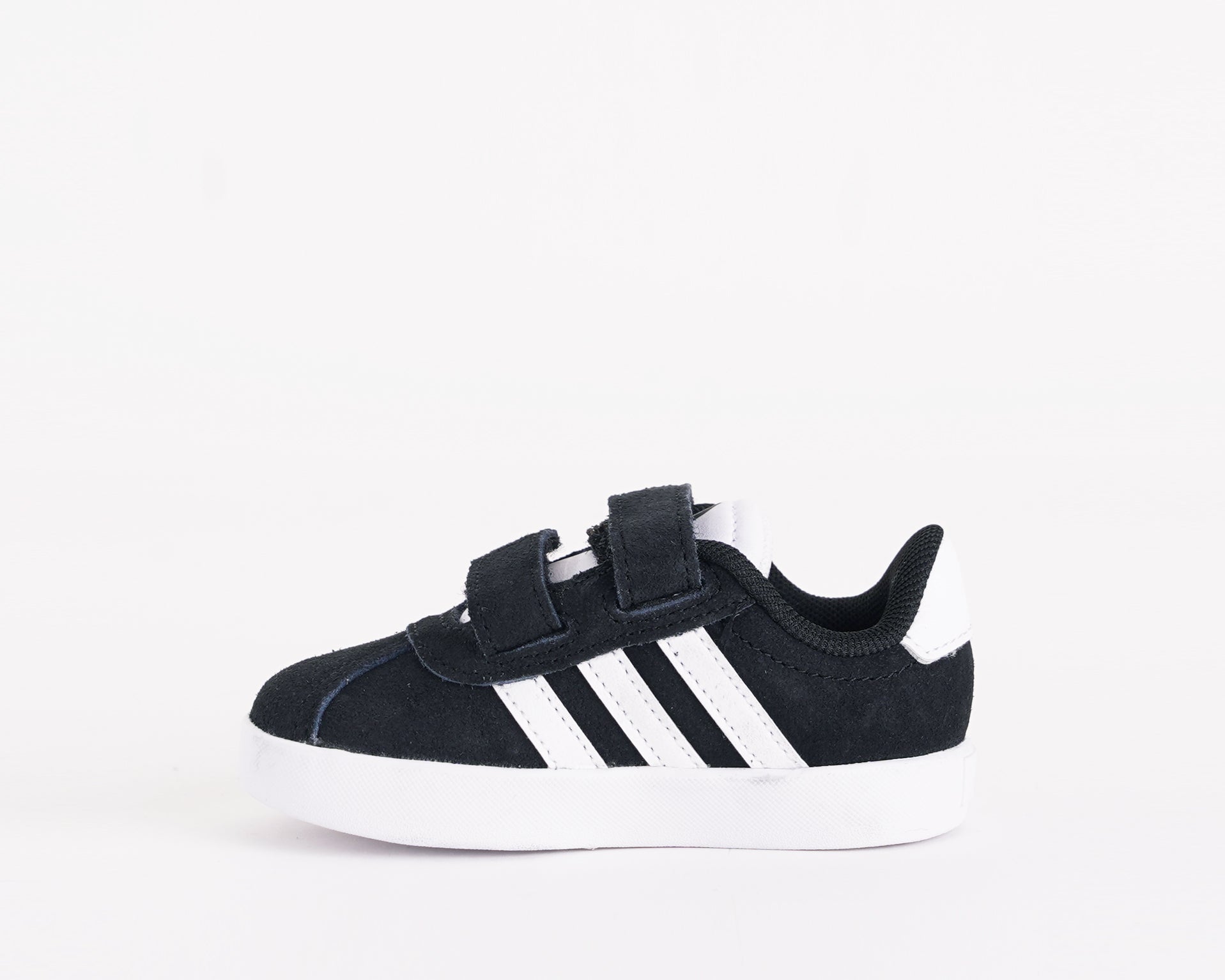 Vista laterale sneakers bambino unisex Adidas VL Court 3.0 CF I nere ID9158 – profilo suola in gomma
