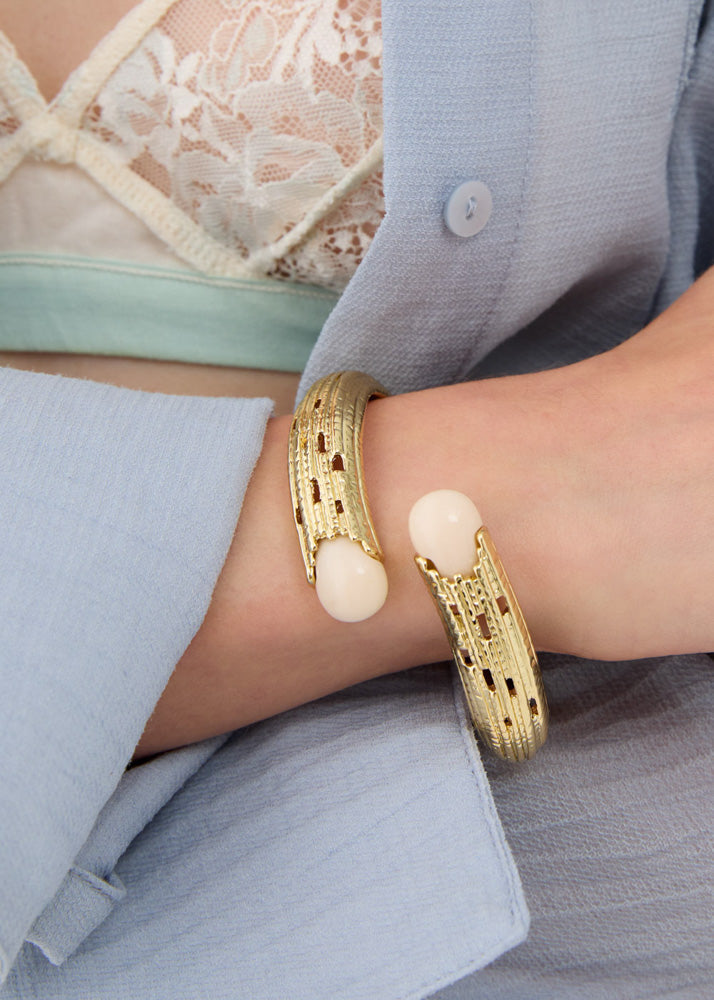 Bracciale lavorato Nalì VSBR0001 Bianco/Oro