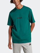 T-Shirt Adidas M Lin Sj T JE8997 collegiate green stampa 100% cotone uomo vista frontale