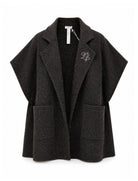 Poncho lungo Liu Jo 2F6044 T2742 Chevron Nero/Testa di Moro