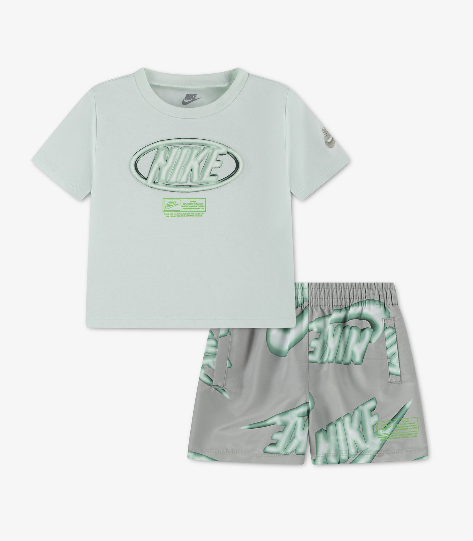Nike Set T-Shirt e Shorts Club Xprs 86N878-F28 Spruce Fog bambino