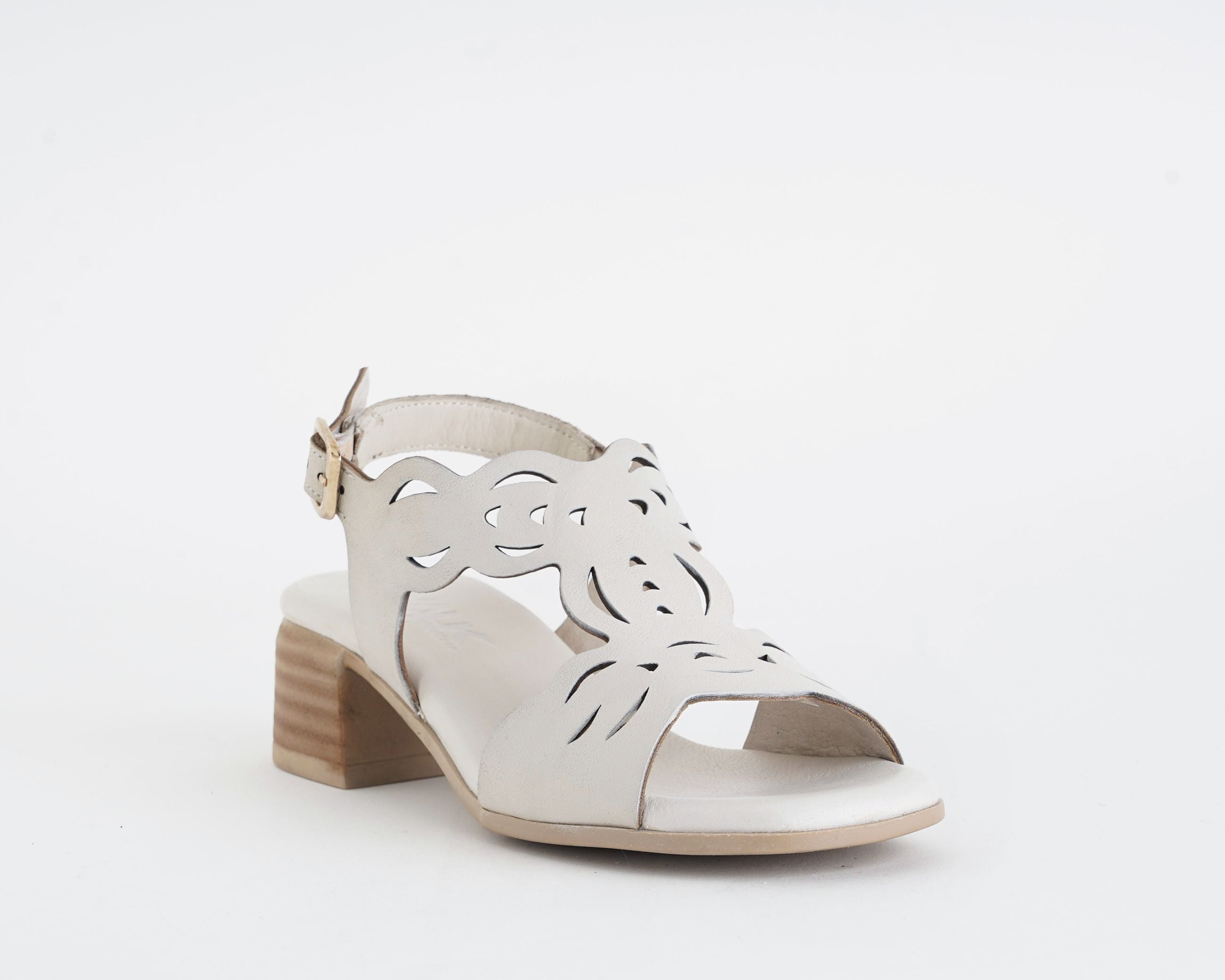 Sandalo MELLUSO K56085 CREMA - nappa, tacco 4 cm, donna