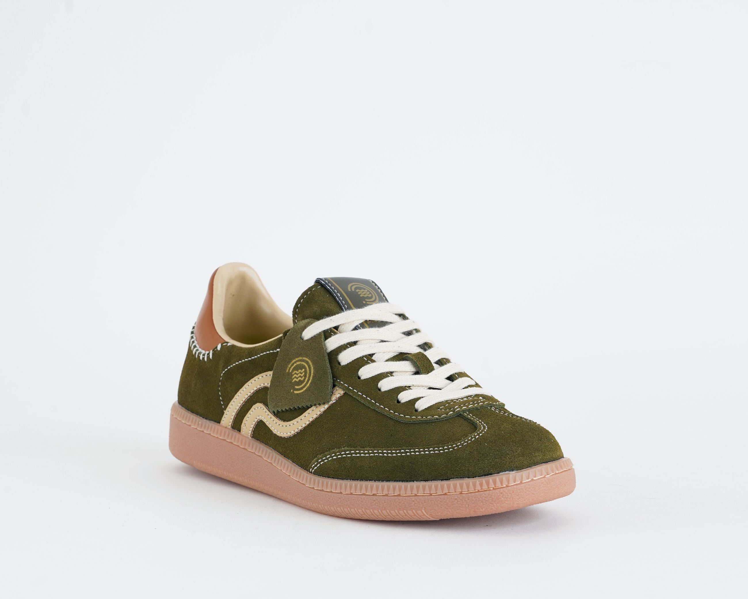 Sneakers Polo Prima Base 51461 camoscio verde – vista semilaterale