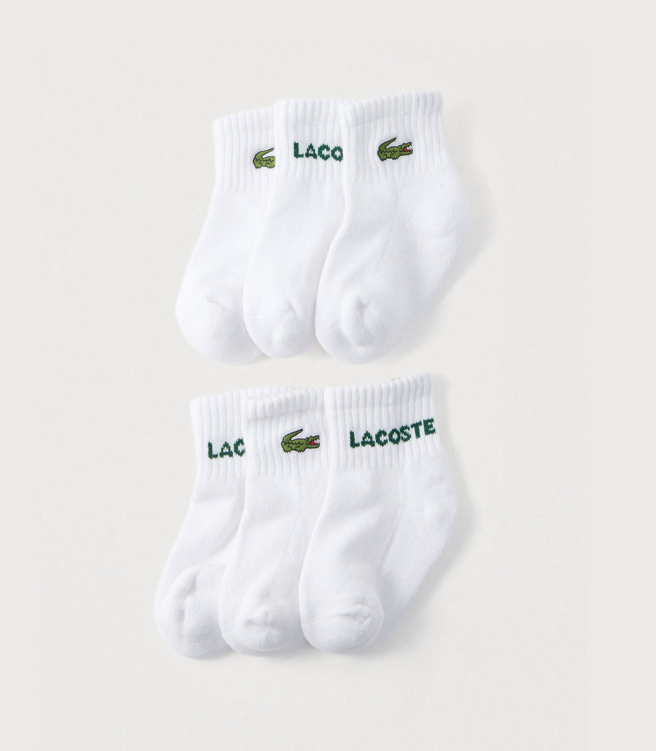 Clazini Lacoste Lchn 6Pk Cottob Quarter Sock B46512-W8L Unisex Bambino