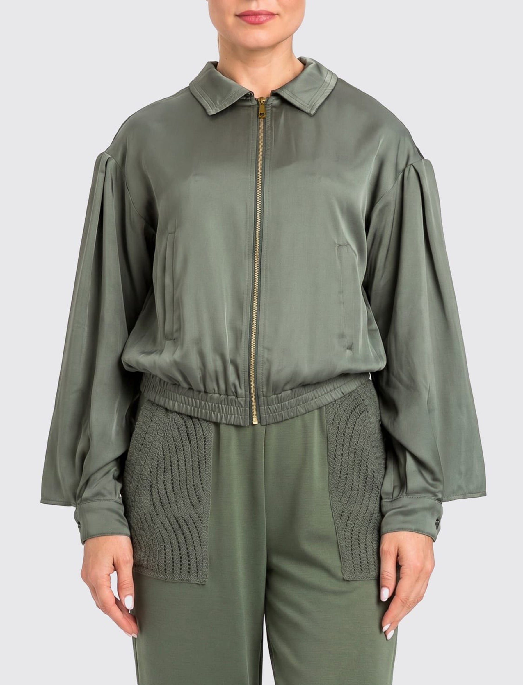 Bomber in viscosa Twinset 261LL2LDD Thyme