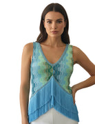 Top con frange Pho rachel 4323008 Sky Green