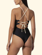 F**K FK26-SW0452BK trikini nero cut-out lurex
