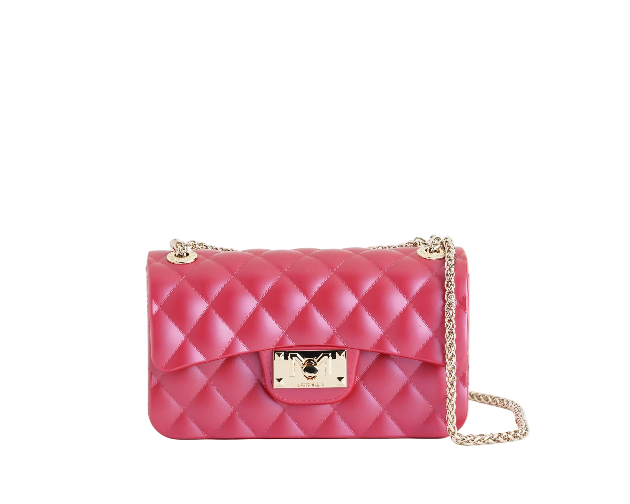 Borsa a spalla Marc Ellis Flat Falcon XS Donna Rococco Red Light Gold - Vista frontale