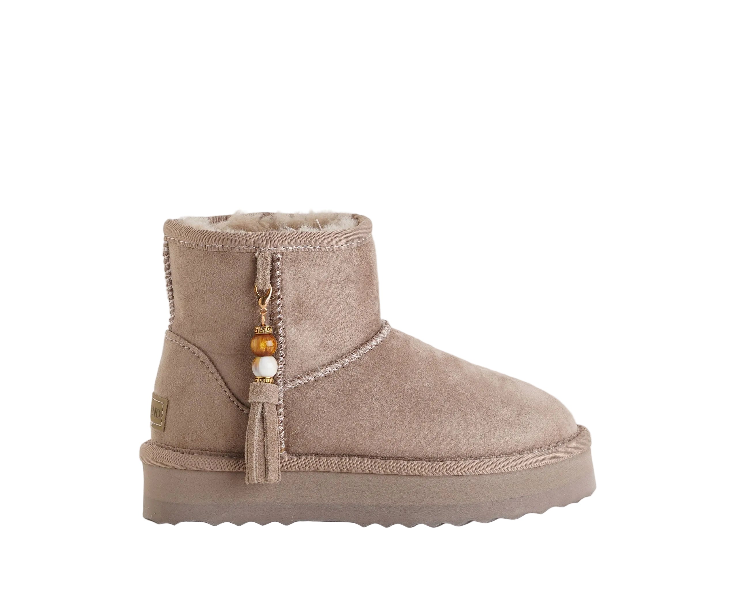 Stivaletto con zeppa e nappina Grunland 0058 Taupe Bambina