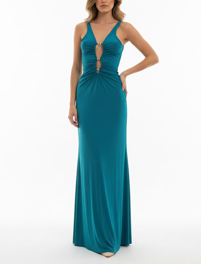 Abito lungo Me Fui MF26-SW0126PT Petrolio Donna