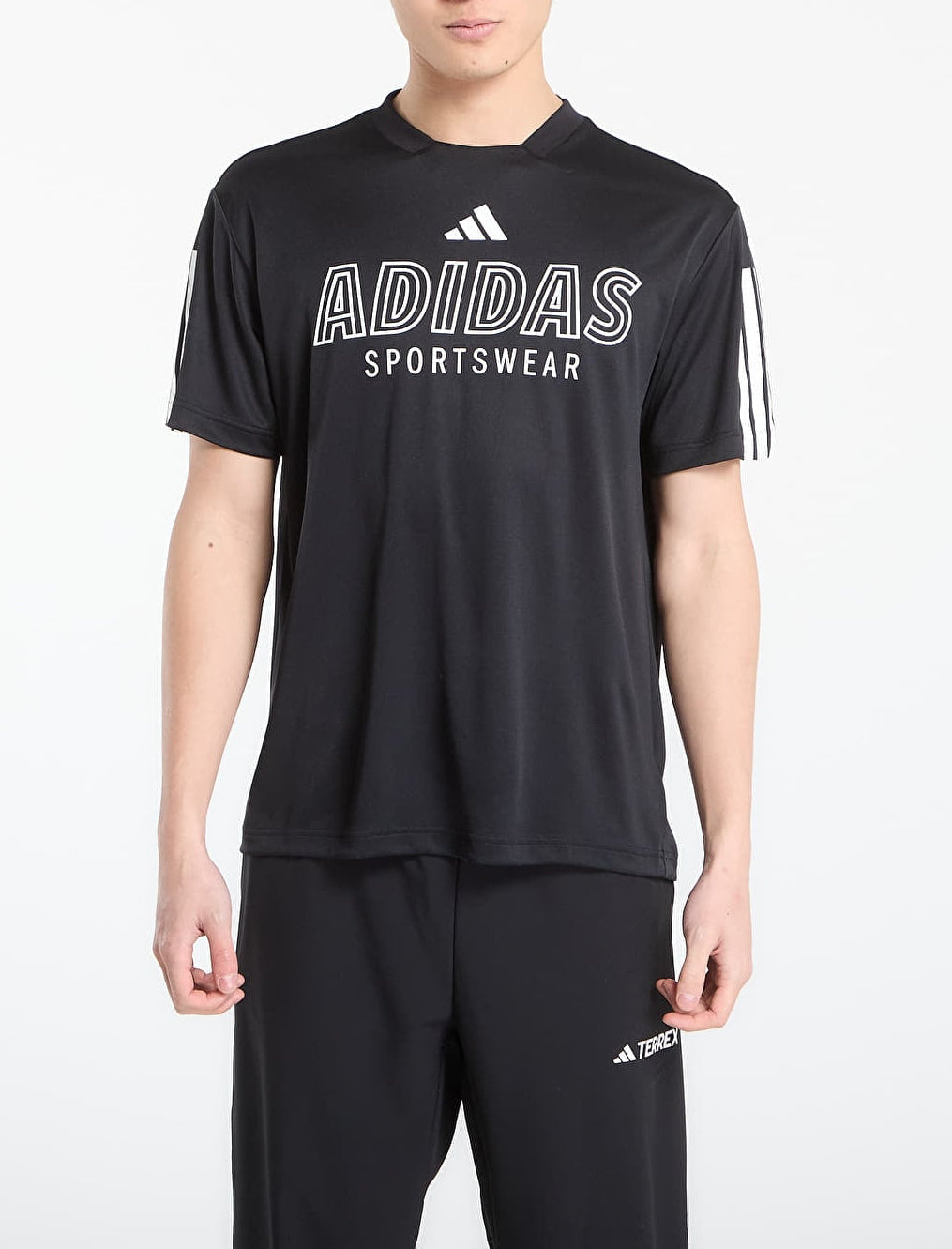 T-shirt Adidas House Of Tiro Wordmark KB1597 nera uomo vista frontale