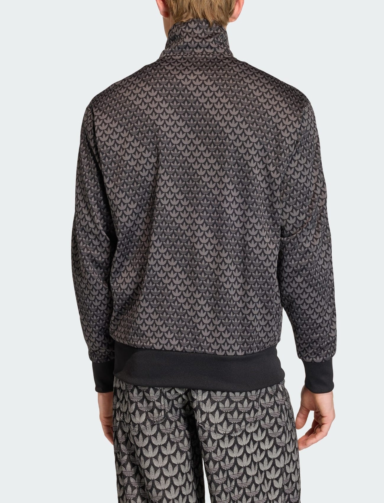 Vista posteriore giacca Adidas Monogram Loose Firebird KC9158 nera uomo