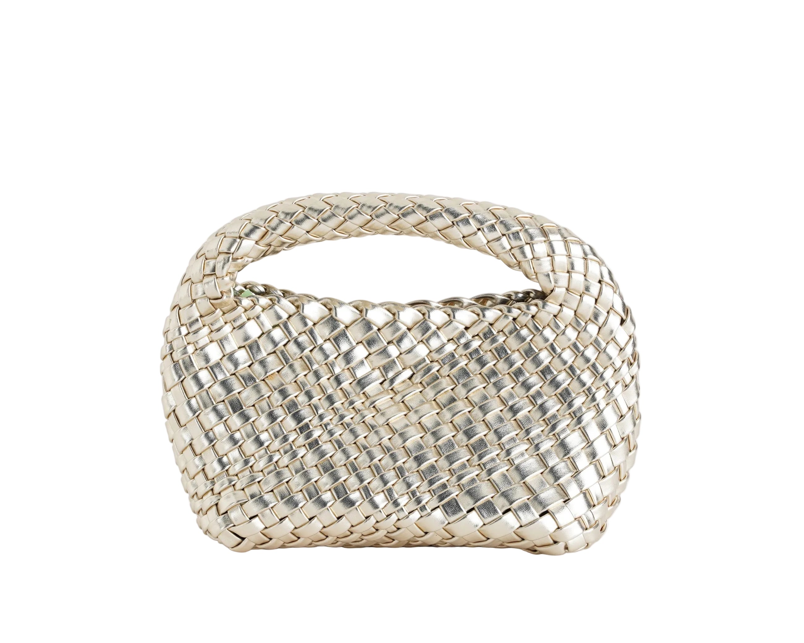 Borsa a mano donna EXE OM605-1 Oro in similpelle intrecciata
