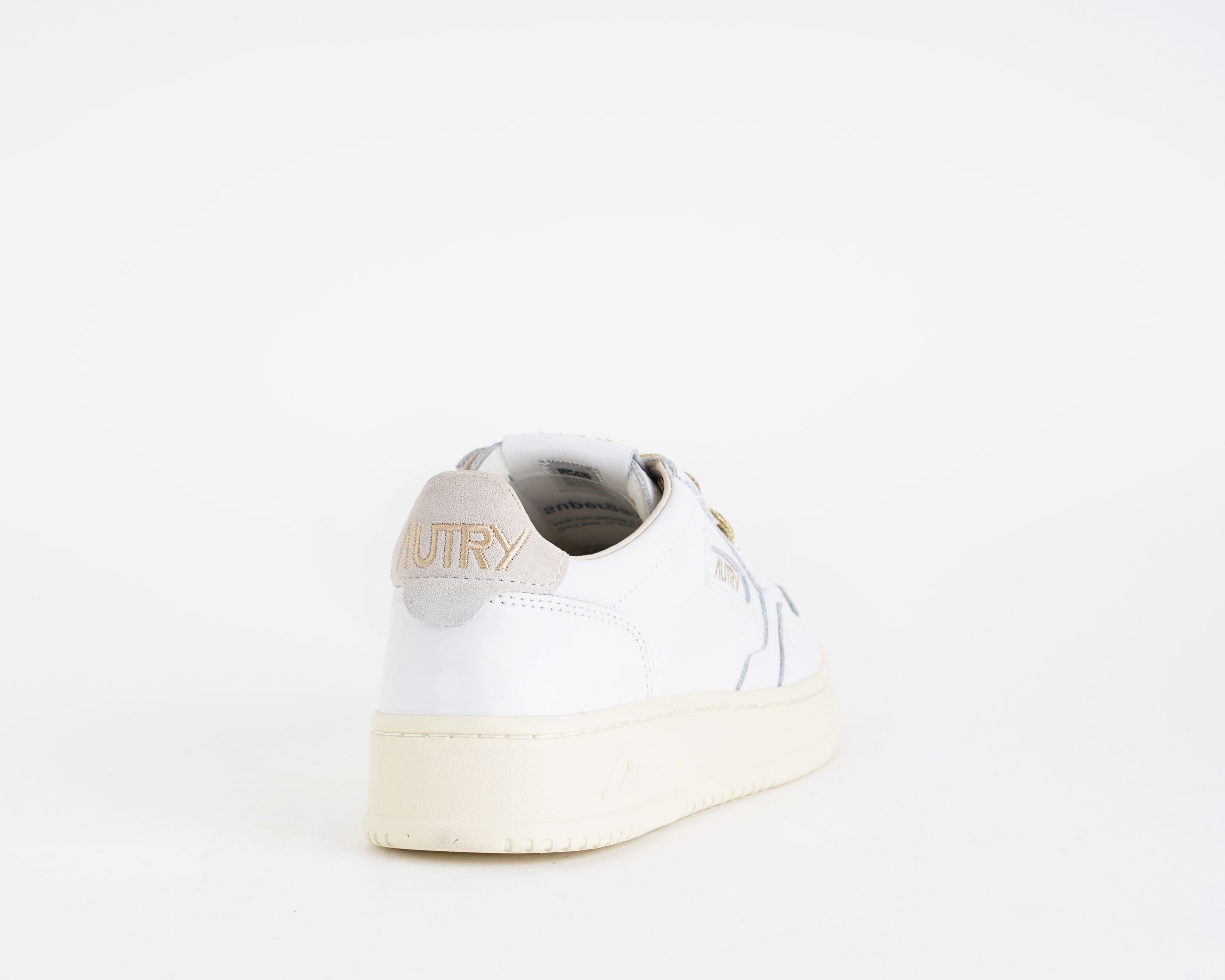 AUTRY Medalist Low AULW SW01 sneakers donna pelle bianca lurex oro
