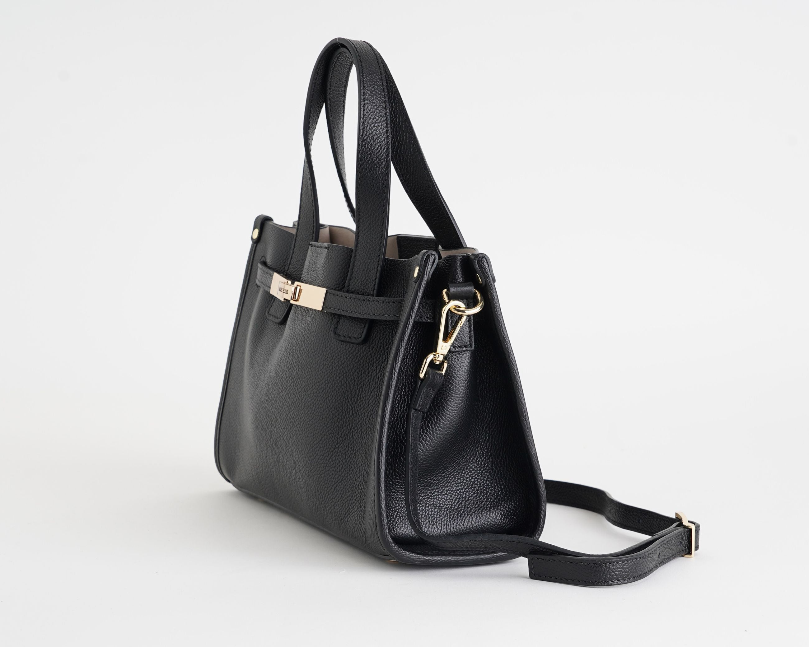 Borsa a spalla Marc Ellis Cassiope S Do Donna Black Gold - Vista laterale
