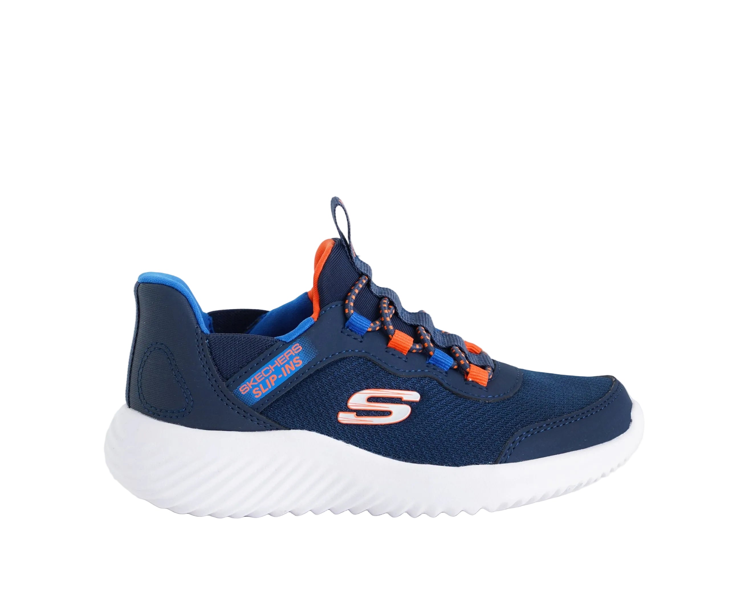Sneakers Slip-ins Skechers Bounder Brisk-Burst 403822L bambino navy - Scarpe Hands Free Memory Foam taglie 27-38
