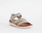 Sandalo Skechers Lifted Comfort 163252 taupe donna - Cinturini regolabili Memory Foam vegan taglie 36-41