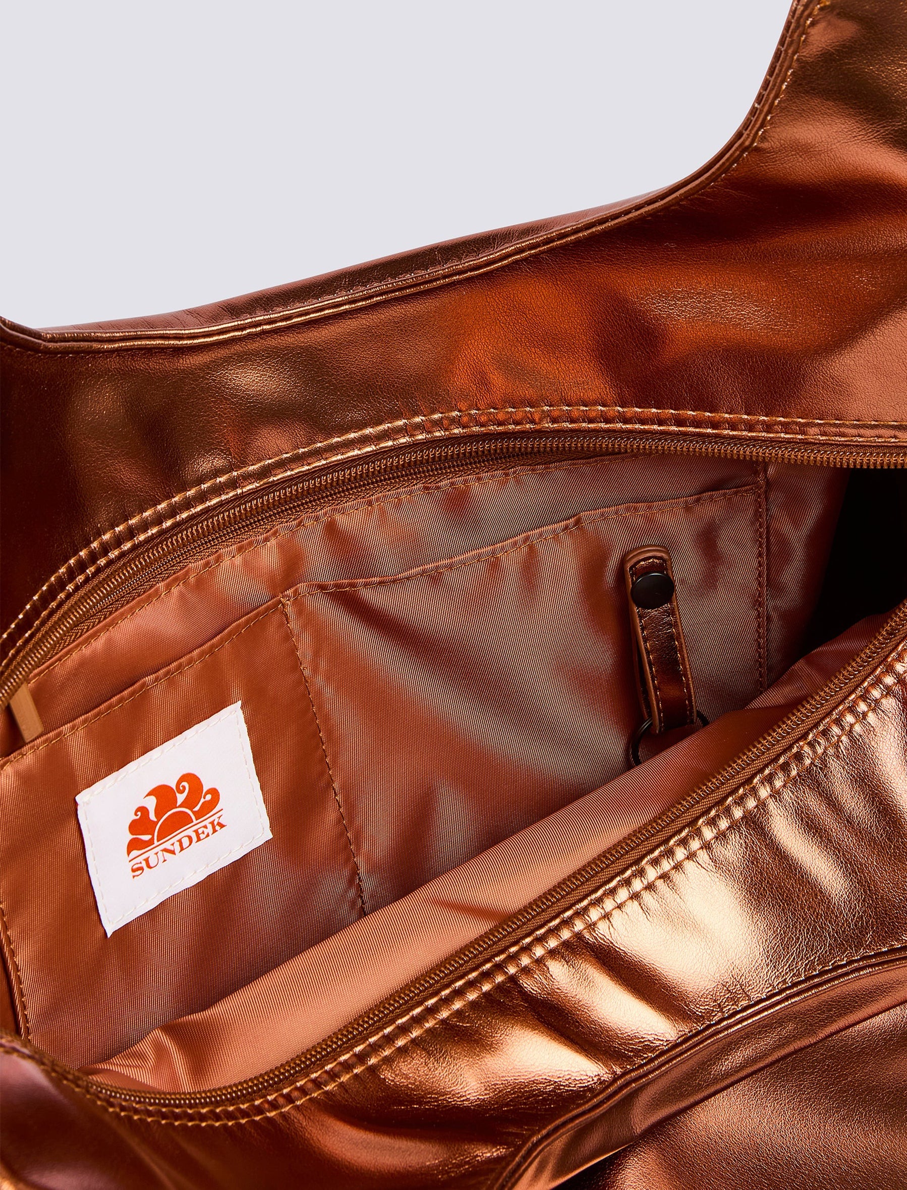 Borsa Shopper laminata con logo Sundek AW417ABPU7LA Coffee